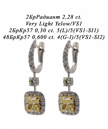 Серьги из белого золота с бриллиантами 31360 