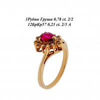 Кольцо из красного золота с рубином и бриллиантами С1121-5831_5181 