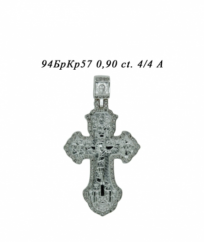 Подвеска Крест из белого золота с бриллиантами П97Х99 