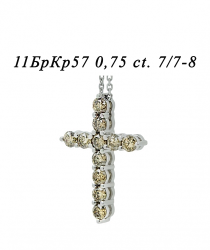 Подвеска Крест из белого золота с бриллиантами 04234-2,6_00516 